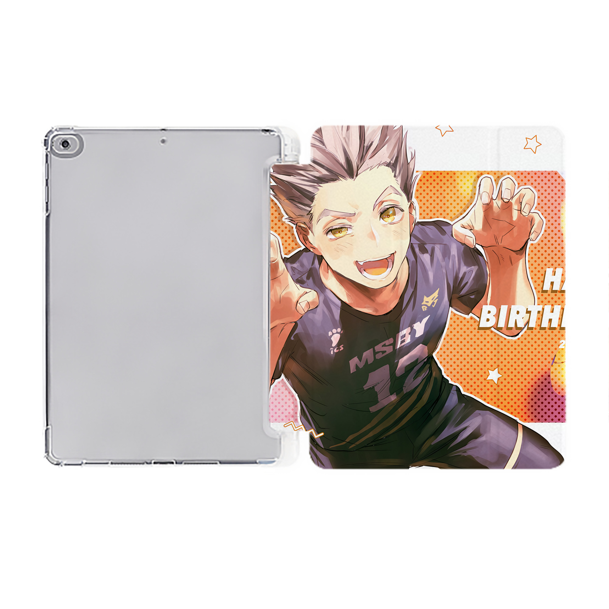 （画像用） ハイキュー!! Haikyu!! IPad ケース ペン収納付き 三つ折りスタンド PUレザー×シリコン 対応機種9.5/10.5/10.9インチ